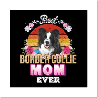 Best Dog Mom Ever Border Collie Floral Love Mother Day Posters and Art